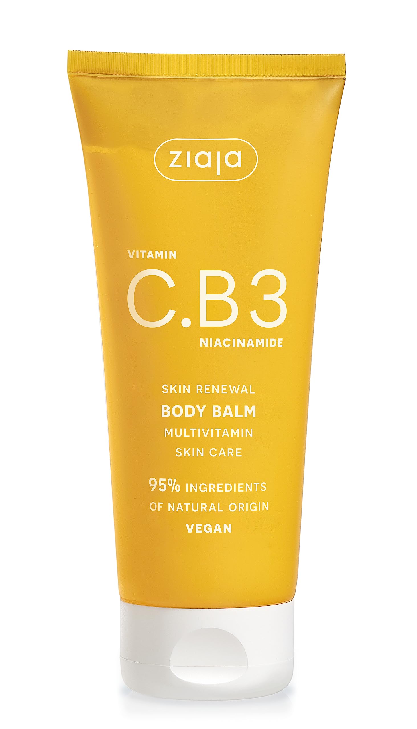 Ziaja Vitamin C & B3 Niacinamide Body Balm, 200 ml - Brightening & Hydrating Lotion for Radiant, Smooth Skin