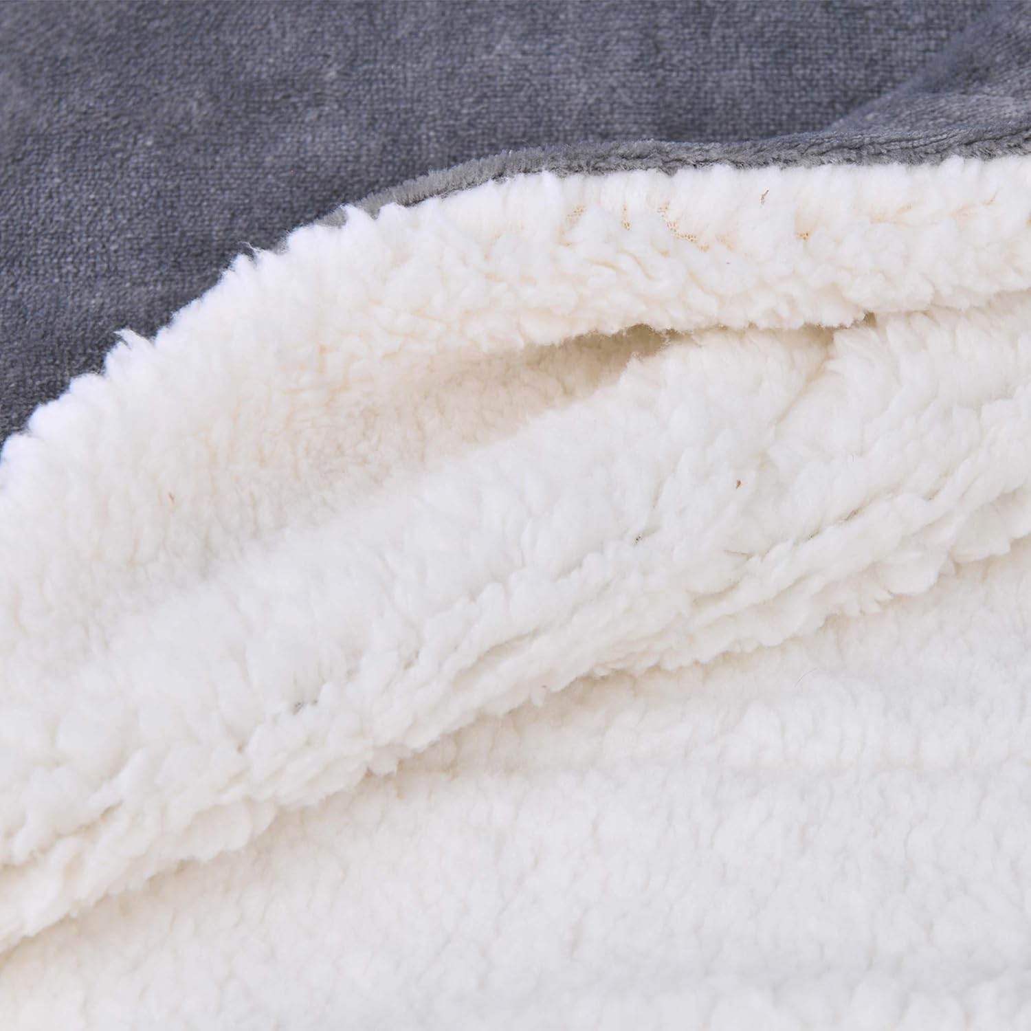 SOCHOW Sherpa Fleece Throw Blanket, Double-Sided Super Soft Luxurious Plush Blanket 127cm×150cm, Grey - Image 4