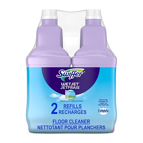 Swiffer WetJet Multi-Surface Floor Cleaner Solution Refill with the Power of Dawn, Open-Window Fresh, 2 Count, 1.25 l each