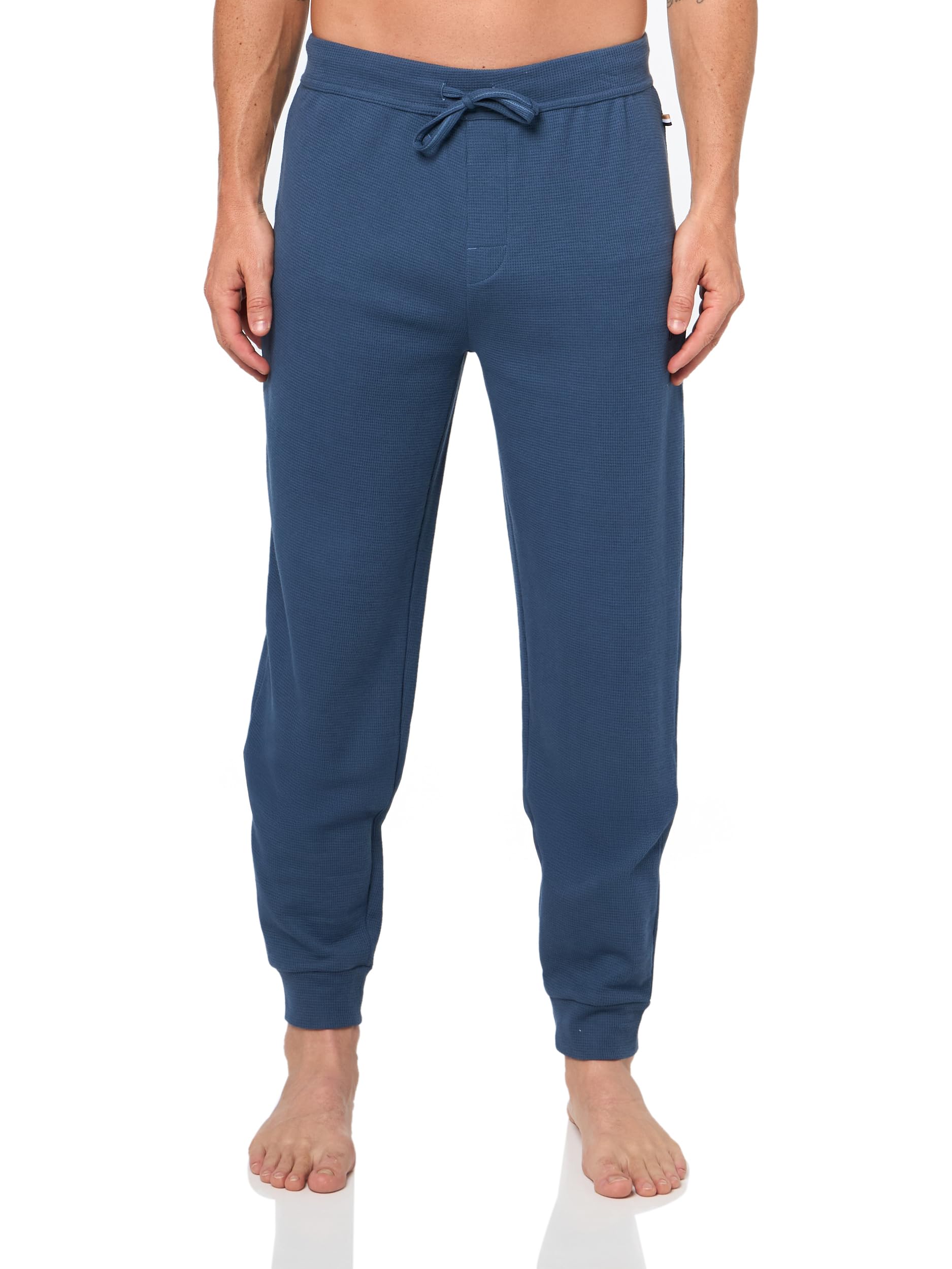 BOSS, Waffle Cotton Cuffed Sweatpants, northern blue, XXL