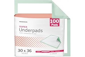 McKesson Super Underpads, Incontinence Bed Pads 30" x 36" [100 Count], Moderate Absorbency, Disposable Chux Pads for Adults, Elderly, and Baby, Pee Pads
