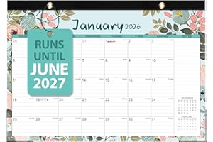 2026 Desk Calendar, Monthly Desk Pad Calendar, Jan 2026 - Jun 2027, Large Size 17"x12" Table Planner with Protect Paper, Stic