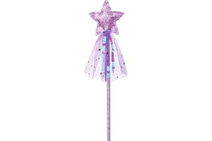 Vonokee Girls Princess Star Wand,Glitter Angel Star Wand Stick for Birthday Halloween Christmas Party