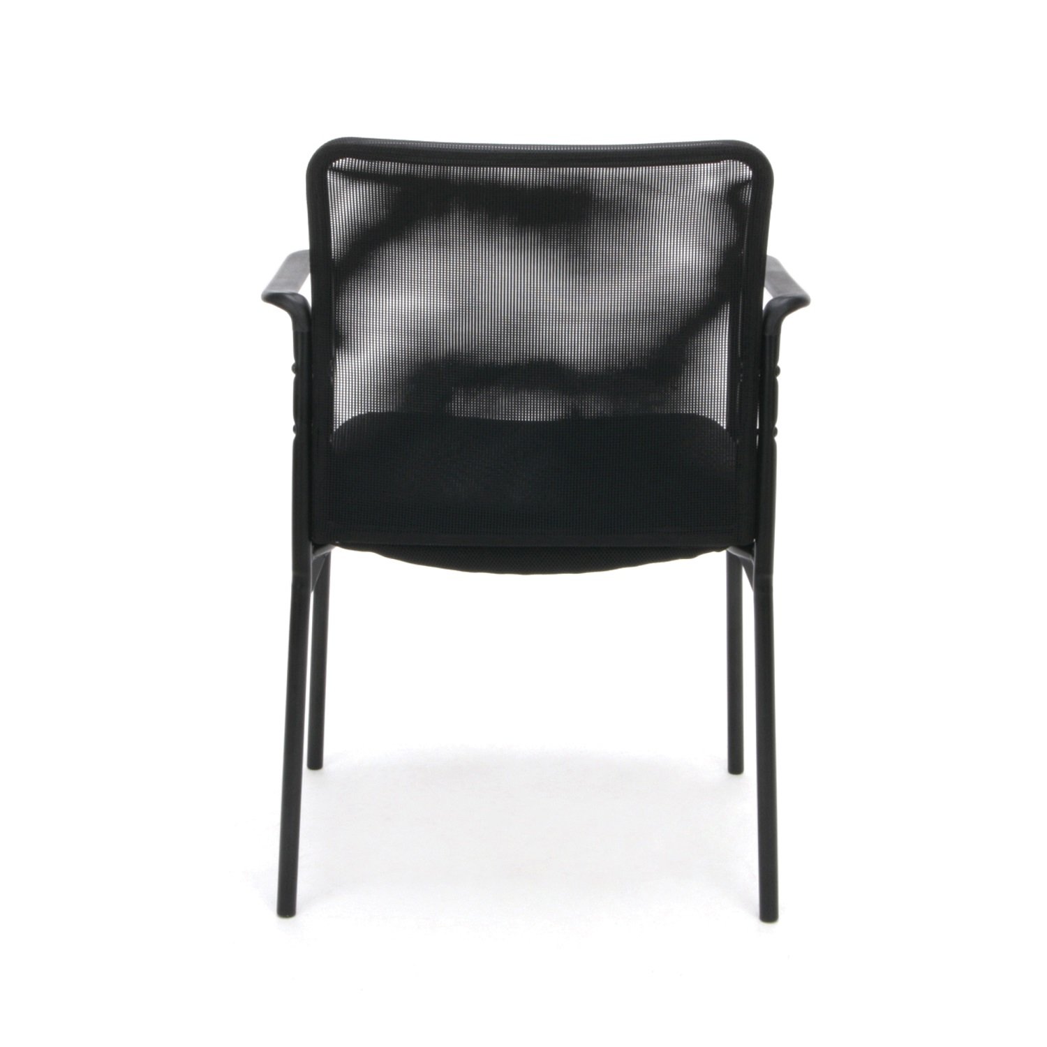 OFM Essentials Collection Mesh Back Upholstered Side Chair with Arms, in Black: Furniture & Decor