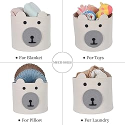 InfiBay Toy Storage Basket with Cute Bear