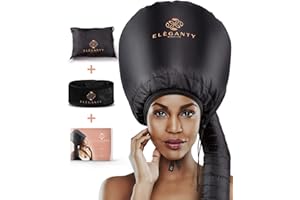BRJ Eleganty Extra Large Soft Bonnet Hood Hairdryer Attachment with Headband That Reduces Heat Around Ears and Neck to Enjoy Long Sessions - Used for Hair Styling, Deep Conditioning and Hair Drying