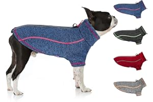 cyeollo Dog Coat Fleece Dog Sweater Reflective Jackets with D Ring Warm Lightweight Doggie Sweaters Zip Up Pet Clothes for Small Dogs