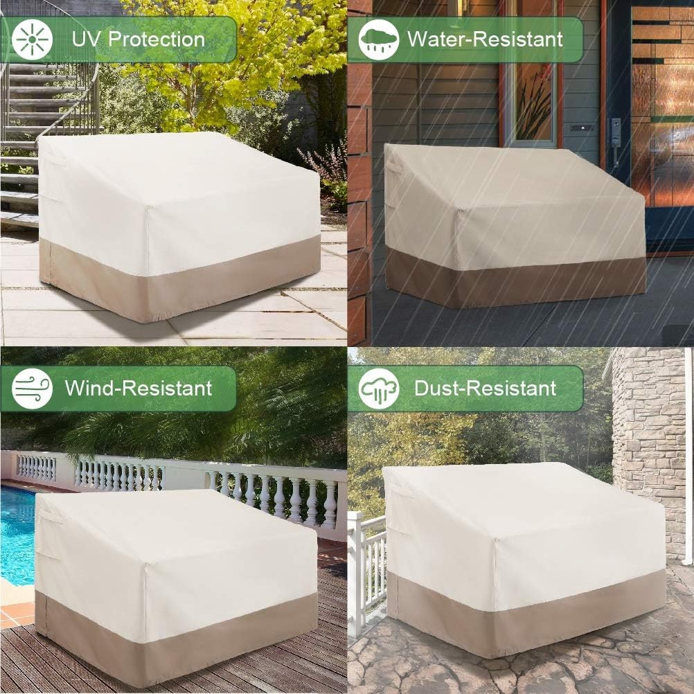 PHI VILLA Patio Bench Cover-Outdoor Loveseat Lounge Cover, Small: Kitchen & Dining