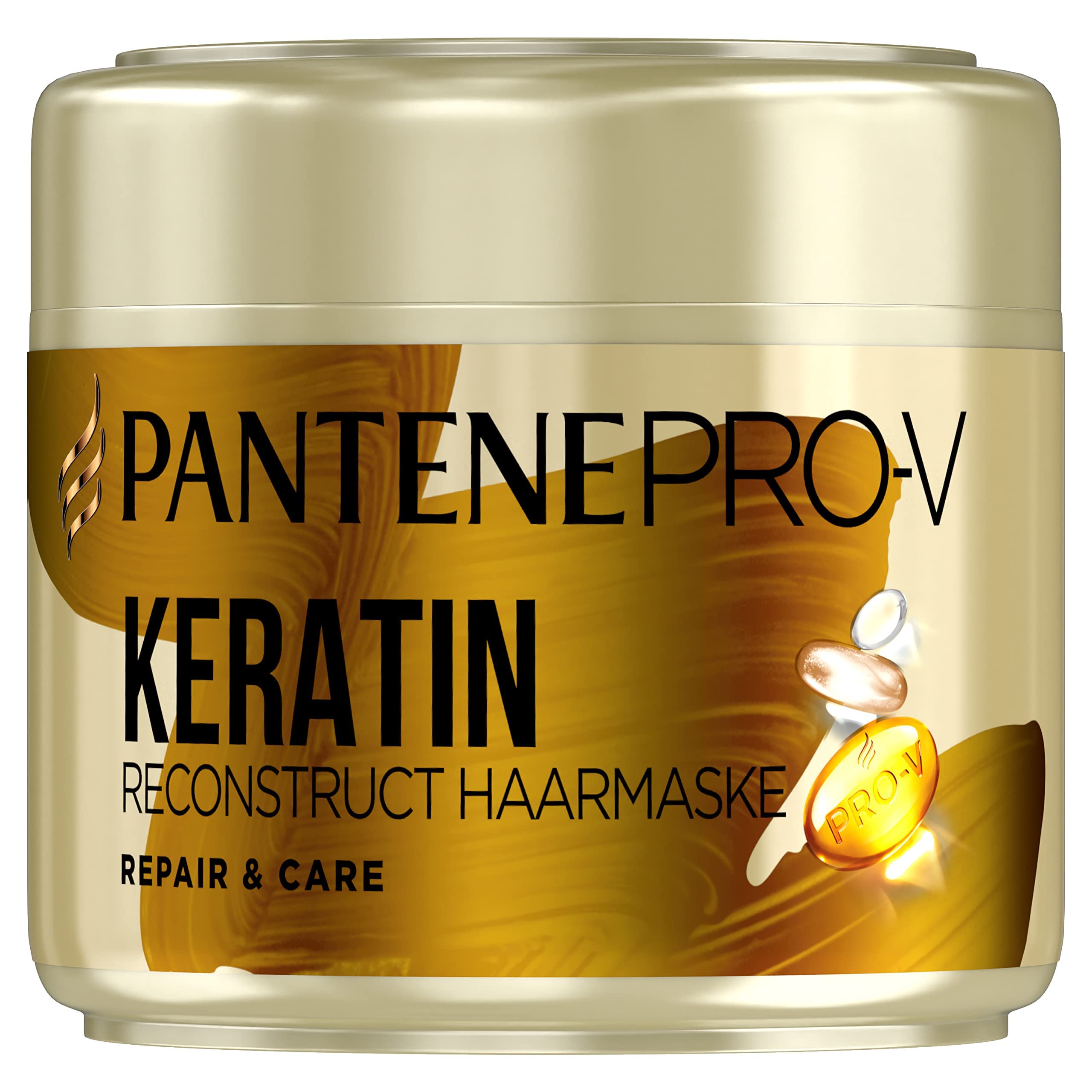 Pantene Pro-V Repair & Care Keratin Reconstruct Hair Mask, Hair Treatment for Dry Hair, Hair Care for Dry Hair, Hair Care Shine, for Damaged Hair, Gold, 300 ml