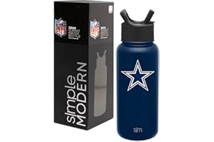 Simple Modern Officially Licensed NFL Water Bottle with Straw Lid Insulated Stainless Steel Thermos Gift | Summit Collection | 32oz