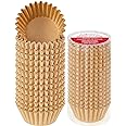 Caperci Heavy Duty Standard Natural Cupcake Liners 150 Counts - Grease-Resistant Paper Muffin Baking Cups, Odorless, No Muffin Pan Needed, Easily Peels (Natural)