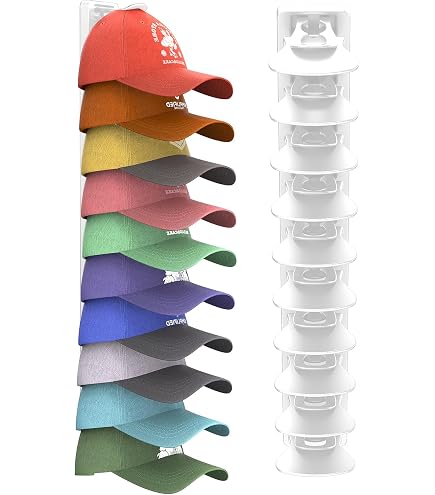 Porte-chapeau pour Casquettes de Baseball, Porte-Organisateur pour Présentoir de Cintre et de Placard, 1Pack 10 Clips de Rangement de Chapeau (Noir Porte-chapeau pour Casquettes de Baseball, Porte-Organisateur pour Présentoir de Cintre et de Placard, 1Pack 10 Clips de Rangement de Chapeau (Noir
