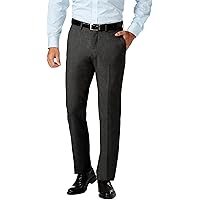 HBDesign Mens Business Fashion Slim Fit Flat Straight Shiny Black