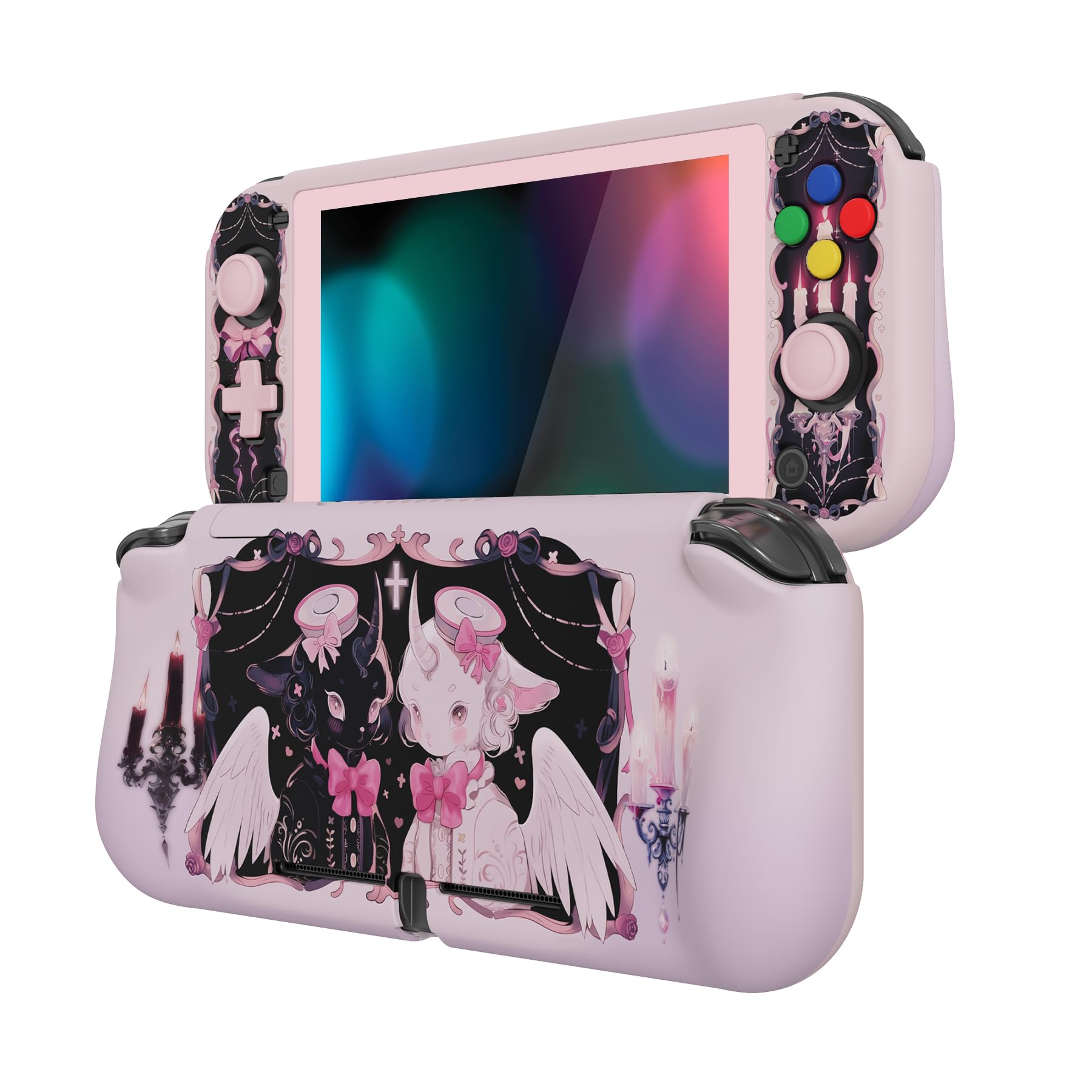 playvital ZealProtect Protective Case for Nintendo Switch Lite, Hard Shell Grip Cover for Nintendo Switch Lite w/Screen Protector & Thumb Grip Caps & Button Caps