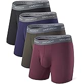 DAVID ARCHY Mens Underwear Wicking-Moisture Cooling Rayon Made From Bamboo Boxer Briefs with Support Pouch Fly 4 or 7 Pack