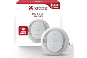 Kidde Hardwired Smoke Detector, 10-Year Battery Backup, Voice Alerts, Interconnectable, LED Warning Light Indicators, 20SA10-V