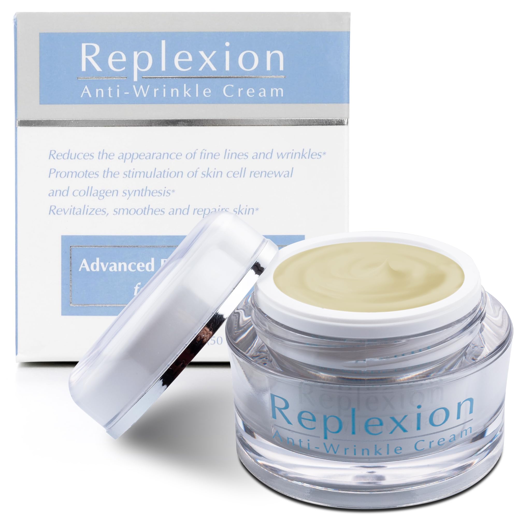 Replexion Anti-Wrinkle Cream- Enriched with Peptides, Hyaluronic Acid, Vitamin A, Vitamin C, Shea Butter, Squalane Day and Night Anti-Wrinkle Cream for Men and Women 50 ml.