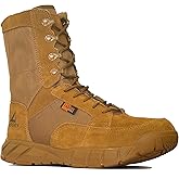 LAHORS Lightweight Mens Tactical Shoes Combat Boots Coyote Brown Boots Military Training Lace Up Outdoor Hiking Breathable Army Shoe Side Zipper