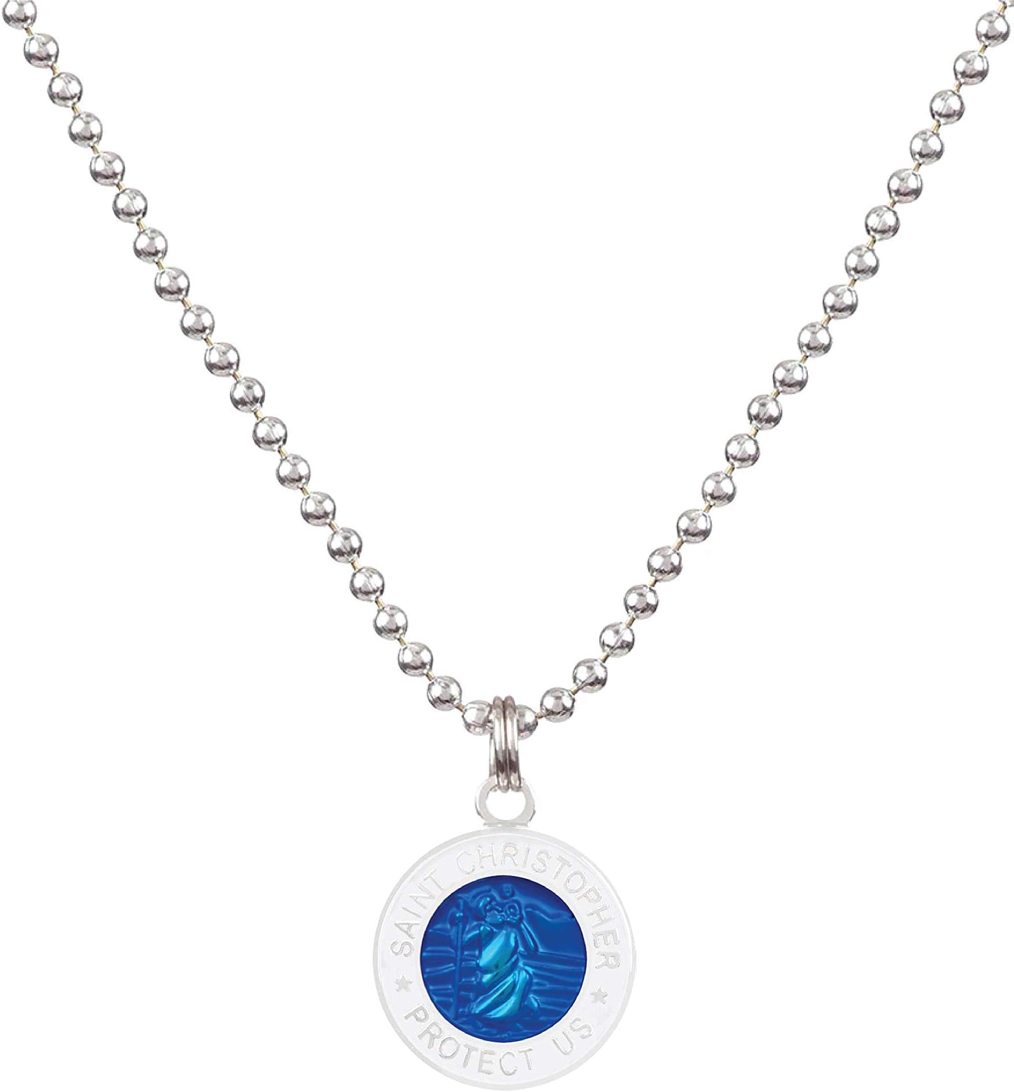 St. Christopher Surf Necklace | Small - Royal Blue/White