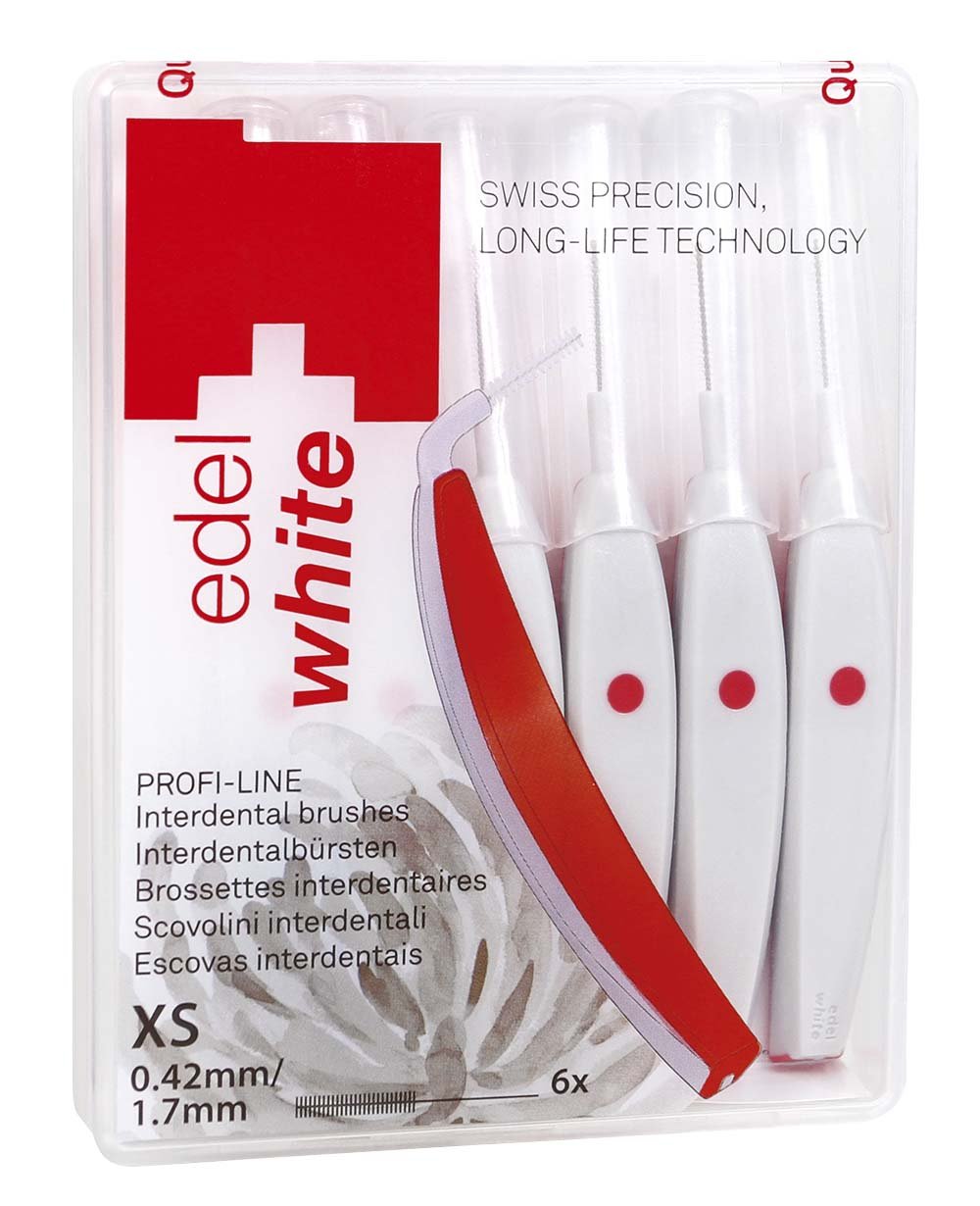 Edel + White interdental Brushes XS White, 6 brushes in one pack, 0.42mm