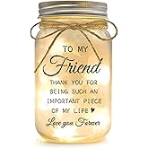 YOISTREVISK Best Friend Birthday Gifts, Friendship Gifts for Women, Friend Christmas Personalized Gifts for Women - Mason Jar Night Lights for Friends, Heartfelt Home Decor Gift