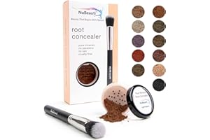 NuBeauti Hair Root Touch Up Powder - Light Auburn - 11 True-to-Nature Root Concealer Shades - Long-lasting, Fragrance Free, Talc & Paraben Free - With Brush