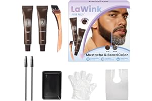 LAWINK Men Mustache & Beard Color Beard Dye for Men Dark Brown with Brush Included Natural Ingredients Long Lasting