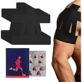 12 Pcs Precut Kinesiology Tape for Shoulder,Shoulder Tape for Shoulder Pain Relief Pre Cut,Support & Stability,Elastic,Waterproof, Breathable Athletic Tape(Black)