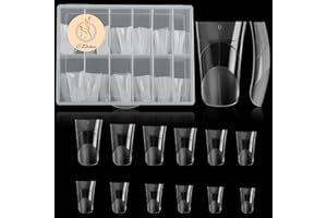 C12rtive 120Pcs Matte Dual Nail Forms,Duck Shape Extension Poly Nail Gel Nail Forms Full Cover Nail Molds 12 Sizes for Solid Nail Gel Glue Nail Art Design Salon & DIY