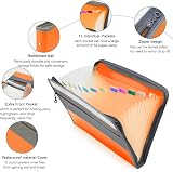 NAFY Expanding File Folders 13 Pockets A4 Zippered Organizer with 27 Labels view 3