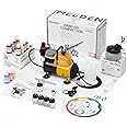 MEEDEN Airbrush Kit with Compressor and Paint - 1/6 HP Quite Air Compressor for Model Painting with 3 Dual-Action Airbrush Gu