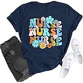 TUPOSU Nurse Shirts for Women Nurse Life T-Shirt Nurse Appreciation Week Tee Tops