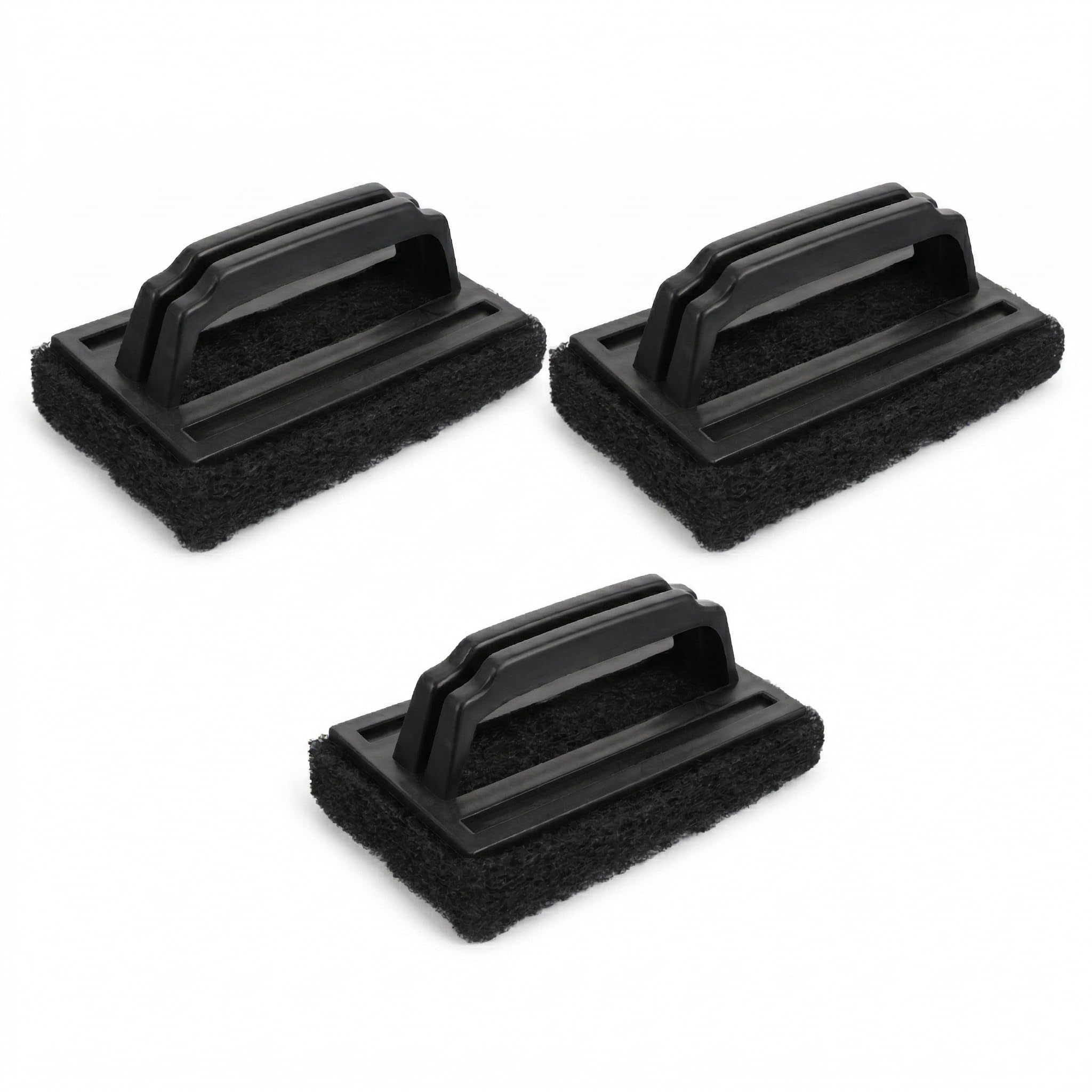 Yardwe Set of 3 Grill Cleaning Brush Grill Plate Cleaning Pads Outdoor Grill Brush Grill Cleaning Stones Scouring Pad with Handle BBQ Cleaning Sponge R?ster Brush PP Handheld Frying Pan
