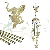 Elephants Wind Chimes for Outside,42" Metal Wind Chinme Indoor/Ourdoor Garden Yard Decoration Patio Home Porch Decor,Unique Windchimes Memorial/House Warming/Birthday Gifts,Elephant Gifts for Women