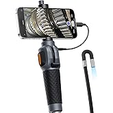 Teslong Two-Way Articulating Borescope with Light, USB-C Endoscope Inspection Camera with 5FT Semi-Rigid Probe, Flexible Snake Scope for Home Repair, Automotive, Compatible with iPhone 15/16 & Android