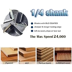 SICWOOD CNC Spoilboard Surfacing Router Bit 1/4