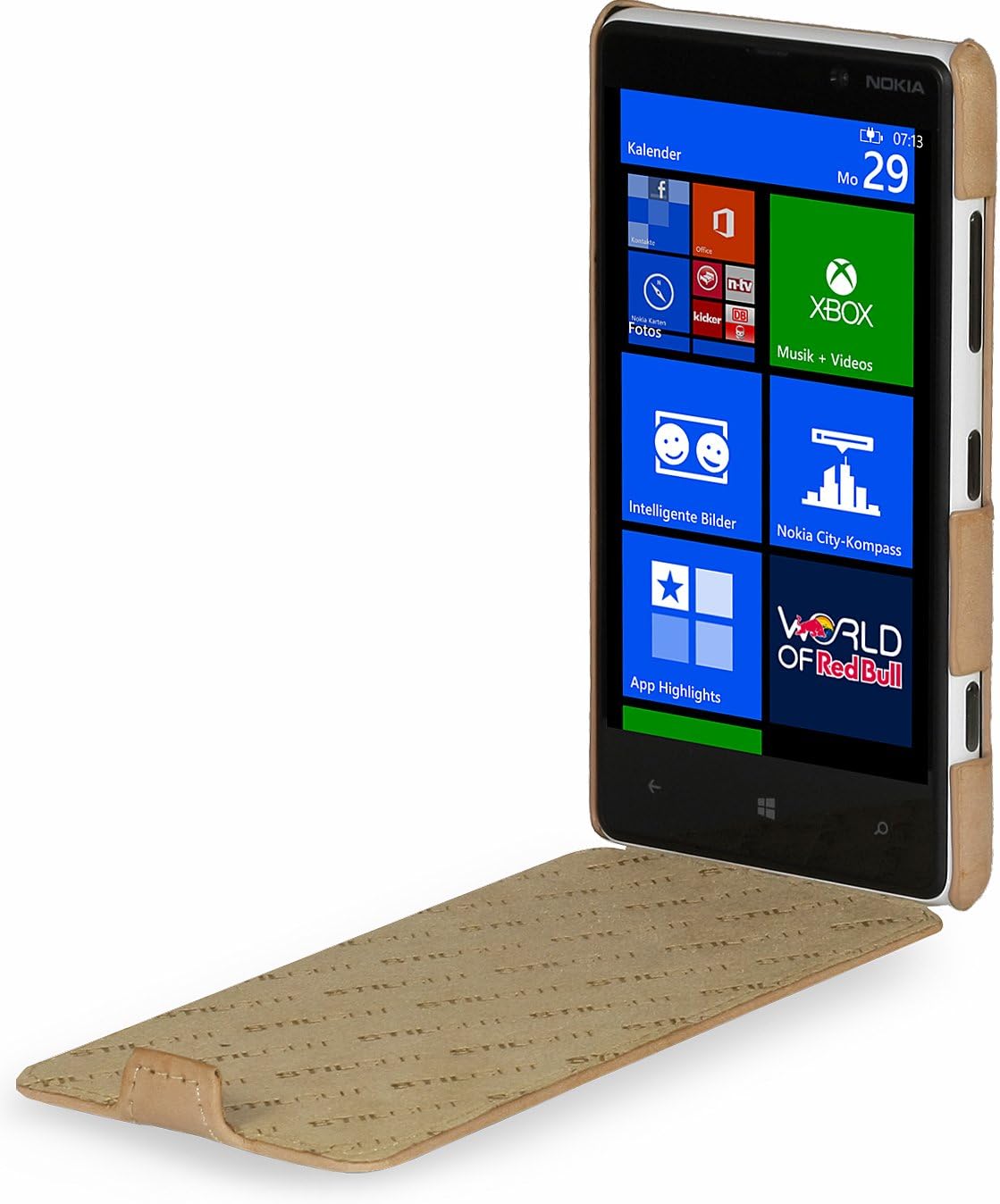 StilGut Ultraslim Case made of leather for Nokia Lumia 820 - Old Style Sand Beige - Image 3
