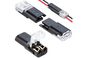 GKEEMARS 50Pcs Low Voltage Wire Connectors, 2 Pin 2 Way Quick Plug-in Connectors for LED Stripe Lights