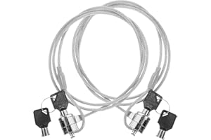 HAWILLOSCH 2 Sets Laptop Lock with Anti-Theft Cable Portable Keyed Security Locks for Computers and Monitors