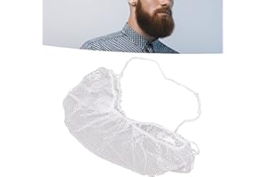 100pcs Beard Guards, Dispoable Nylon Elastic Beard Covers, Breathable Beard Protector Nets (White)