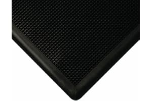 Wearwell Footbath Mat - Black. Shoe Sanitizing Mat. High Edges for Cleaning Solutions. 24"" L x 32"" W x 1/2"" Thickness. For Food Processing Facilities (222.12x24x32BK)