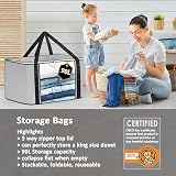 KURNI Storage Bags Clothes 6 Pack Grey 90L 3 Sided Zipper with Lid view 5