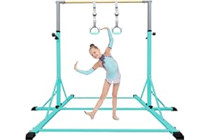 86 York Gymnastics Bar for Kids Ages 3-20, 5FT Base Length, 42" to 63" Adjustable Height, Horizontal Bar, Kip Bar for Gymnast, Gymnastic Training Equipment for Home, Gym Center