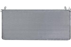 Magpie Fabrics Patio Bench/Swing Cushion Slip Cover 48 x 18 x 3 Inch, Water Resistant UV Protection Outdoor Furniture Loveseat Replacement Cushion Cover with Zipper (Grey Linen)