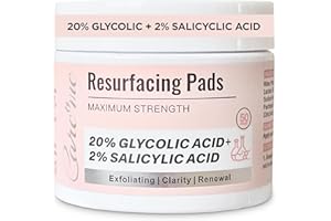 CARE ME Glycolic Acid 20% & Salicylic Acid 2% Face Exfoliating Pads (50 Count)- Facial Peel Pads for Anti-Aging, Cleansing, Resurfacing, Brightening, Blemish Control, Revealing Clear, Glowing, Youthful Skin