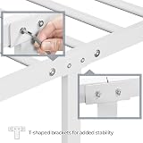 Yaheetech 3ft Single Bed Frame White Metal Slatted Mattress Foundation view 6
