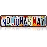 JBYMsign Vintage No Jonas Way Street Sign Wall Decor Metal Tin Signs