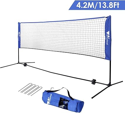 Amazon Com Amzdeal Badminton Net 14ft Portable Net For Kids