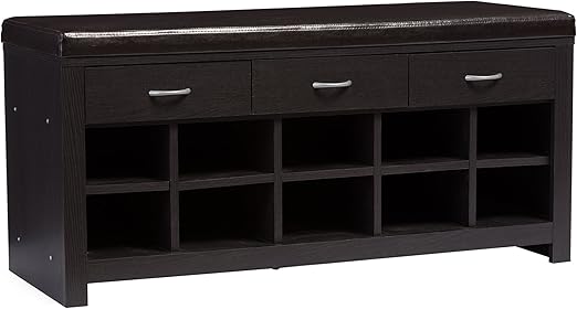 Amazon.com: Baxton Studio Entryway Bench, Espresso: Furniture & Decor