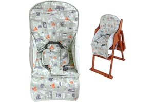 KOCPUDU High Chair Pad,high Chair Cushion,seat Cushion Breathable Pad,Comfortable Seat Belt Design,Cute Pattern,Soft and Comfortable,Baby Sits More Comfortable(Green Animal Pattern)